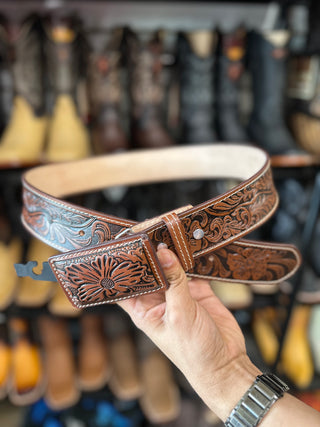 Hand tooled Brown Leather
