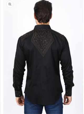 Platini Black Embroidery-