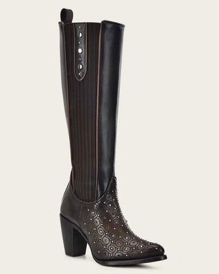 Cuadra Women Crystal Cowhide Knee-High Boot 3F0BRS Crust Maple