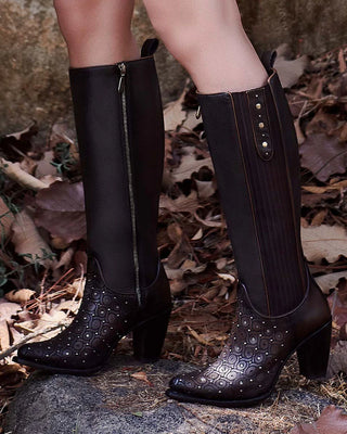 Cuadra Women Crystal Cowhide Knee-High Boot 3F0BRS Crust Maple