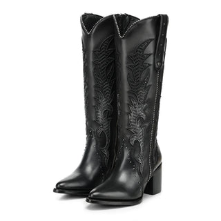 Cuadra Cowhide Boot Black Tall CC337
