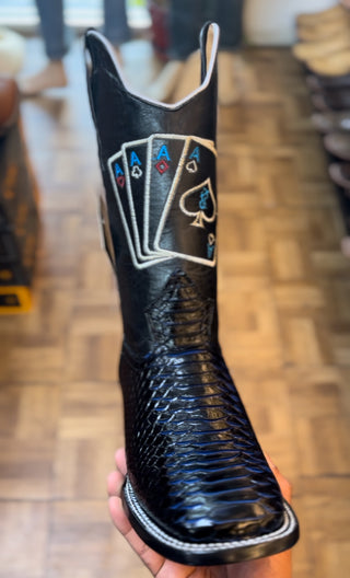 POKER CARDS AZUL PYTHON SQUARE TOE