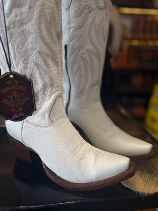 All White Tall Snip Toe - Los Altos Boots